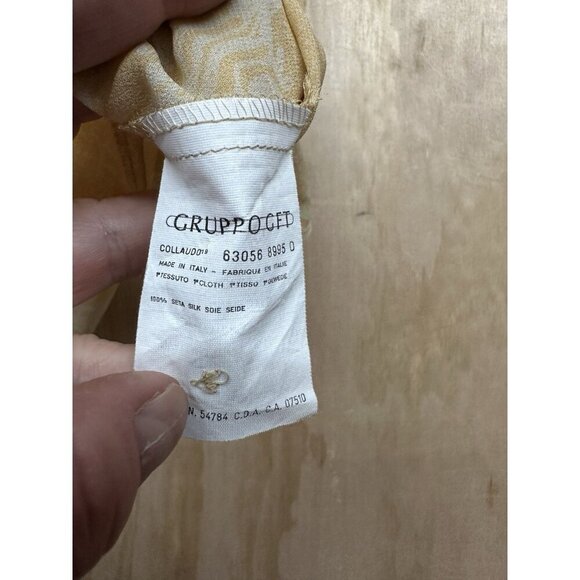 Vintage Giorgio Armani Blouse 1980s Italy Silk Sz 4 38 Buttery Yellow Short Slv - Picture 4 of 8